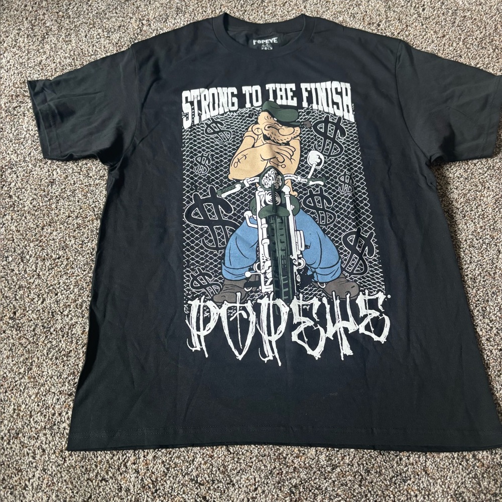 Popeye Black Graphic T-Shirt